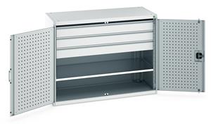 1300mm Wide 650mm deep Bott Cubio Cupboards Bott Cupboard 1300Wx650Dx1000mm H - 3 Drawers & 3 Shelves